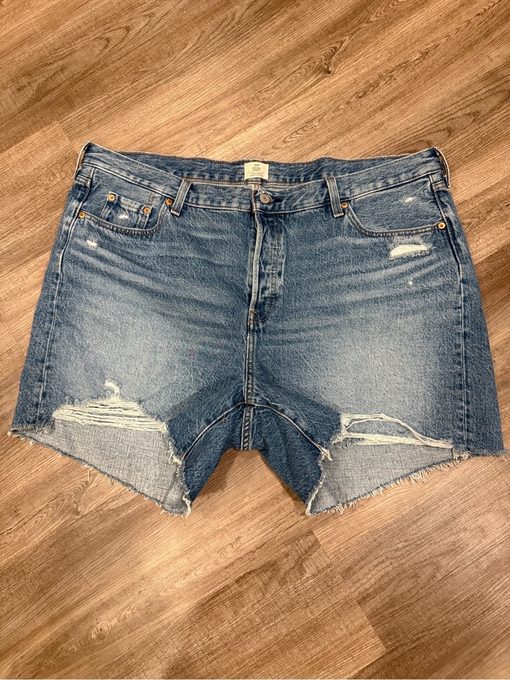 Women’s Distressed Denim Shorts - Blue